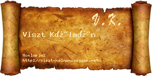Viszt Kálmán névjegykártya